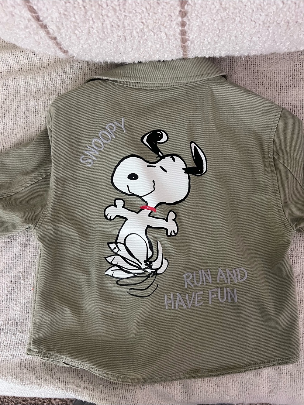 ZARA x Peanuts | snoopy Olive Green Kids Jacket 9-12mos